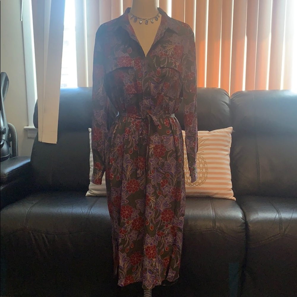 Long sleeve shirt dress
